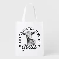 Easily Distracted by Goats Grocery Bag