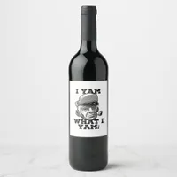 I Yam What I Yam Classic Meme Design Wine Label