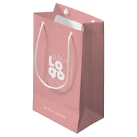 Company Logo Small Pink Custom Paper Shopping Bag