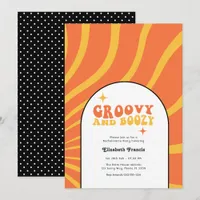Groovy and Boozy Retro Bachelorette Party Invitation