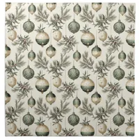 Sage Green and Gold Christmas Ornaments Cloth Napkin