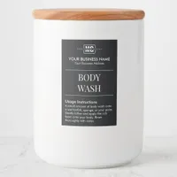 Modern Black Guest Room Body Wash Monogram Labels