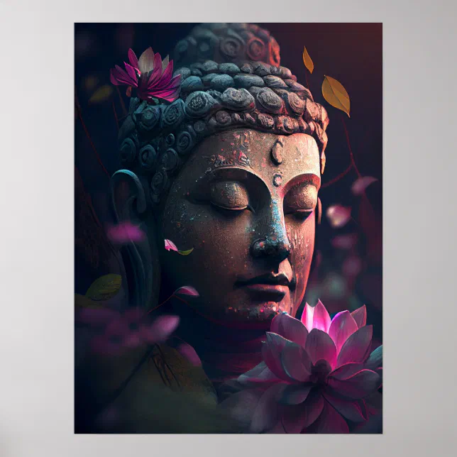 Peaceful Face of Buddha | Art Poster