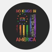 Patriotic Protest No Kings In America Classic Round Sticker