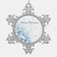 Beautiful Winter Frost Christmas Snowflake Pewter Christmas Ornament