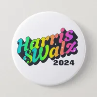 Harris & Walz Rainbow Button