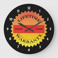 Lifetime Warranty Symbol Your Name Rd Wall Clock