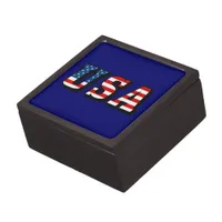 USA Flag Text Gift Box