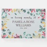 Watercolor Floral Personalized Funeral Guest Book