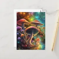 Colorful Fantasy Mushrooms Postcard