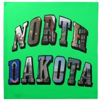 North Dakota Picture Text Cloth Napkin