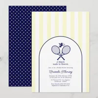 Navy & Cream Preppy Tennis Bridal Shower Invitation