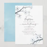 Cherry Blossoms Baptism Invitation