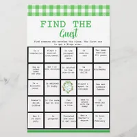 Lucky Find the Guest Bingo Baby Shower Game  Flyer