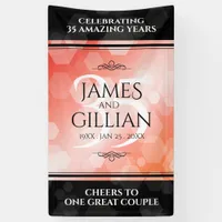 Elegant 35th Coral Wedding Anniversary Celebration Banner