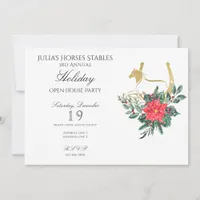 Modern Horse Christmas Open House Holiday Party Invitation