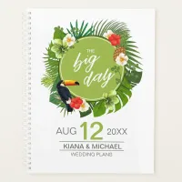 Watercolor Tropical w/Toucan Wedding Green ID577 Planner