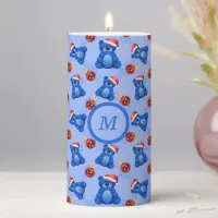 Cute Christmas Teddy Bears  Pillar Candle