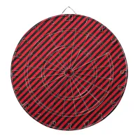 Thin Black and Red Diagonal Stripes Dartboard