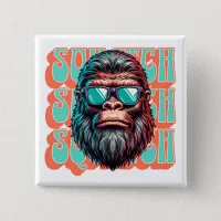 Vintage Squatch Retro Style Comic Pop Art Button