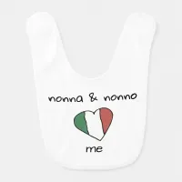 *~* NONNA and NONNO LOVE ME  Heart Baby Bib