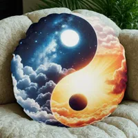 Celestial Harmony Yin Yang Round Pillow