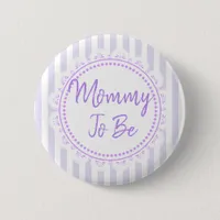 Pretty Purple Mommy To Be Lacey Baby Shower Button