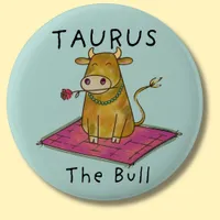 Taurus the Bull zodiac star constellation Button