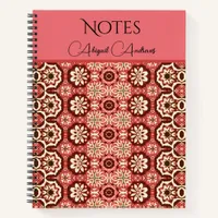 Mirrored Pink Vintage Flower Pattern Notebook