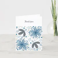 Abstract Floral Thank You Card