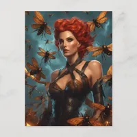 Beautiful Woman Bee Goddess Postcard