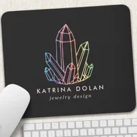 Gemstone Rainbow Quartz Crystal Business Logo Mouse Pad