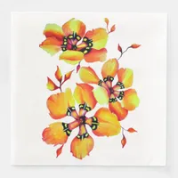 Elegant Orange Flowers - Customize your Own Paper Dinner Napkins