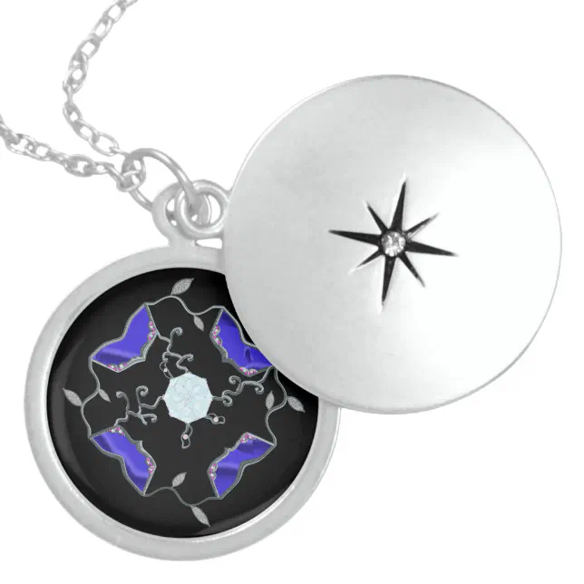 Jewel design locket necklace