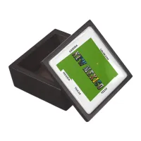 New Mexico Map Outline Photo Text Keepsake Box