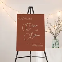 Terracotta Minimalist Wedding Welcome sign