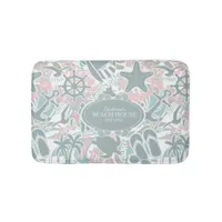 Nautical Beach Collage Sage ID840 Bath Mat