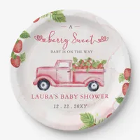 Strawberry Pink Red Berry Sweet Baby Shower Paper Plates