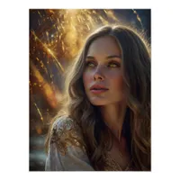 *~* Ethereal Goddess Golden Light Fantasy Portrait Poster