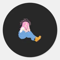 Oh Deer Graphic Artistic Design Classic Round Sticker