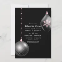 Rose Gold and Blush Pink Christmas Wedding Invitation