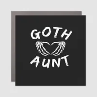 Goth Aunt Punk Skeleton Heart Hands Gothic Design Car Magnet