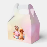 Baby Girl and an Apricot Poodle Favor Boxes