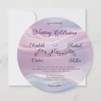 Whispers of Silk: Dreamy Pastel Waves Pink Blue  Invitation