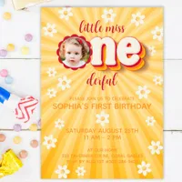 Little Miss Onederful First Birthday Photo Invitat Invitation