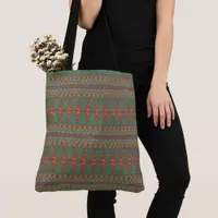 Southwest Sagebrush Green Geometric Design Tote Bag