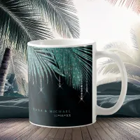 Jewel Palm Leaf Wedding Teal ID830 Coffee Mug