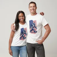 Big Foot Sasquatch and the American Flag T-Shirt