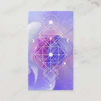 *~* Cosmic Moon Blue Rose Sacred Geometry Business Card