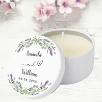 Lavender flowers eucalyptis wedding mini candle favors